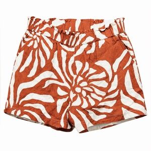 NWT Women’s Large | Haver + Blair | Orange Tribal Print Linen Shorts